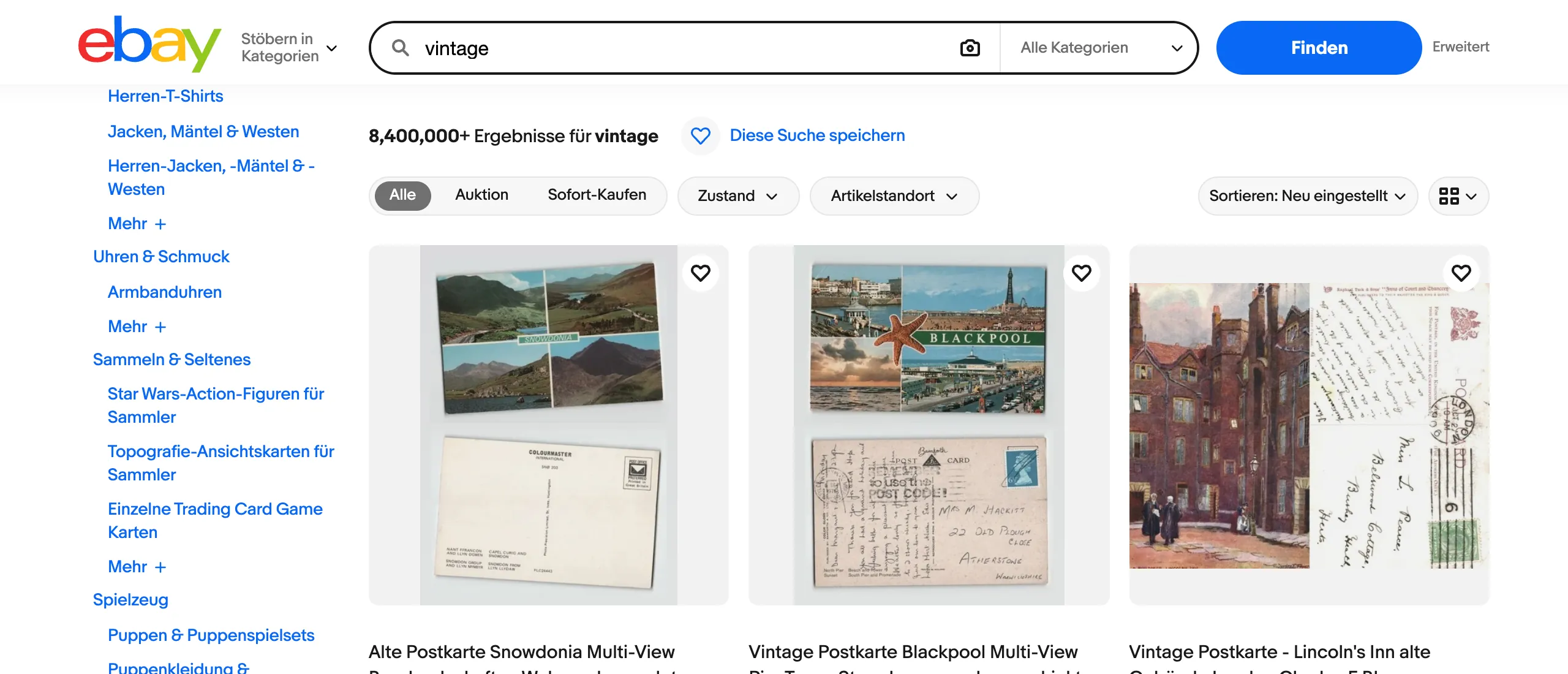 eBay.de search results, shown in German