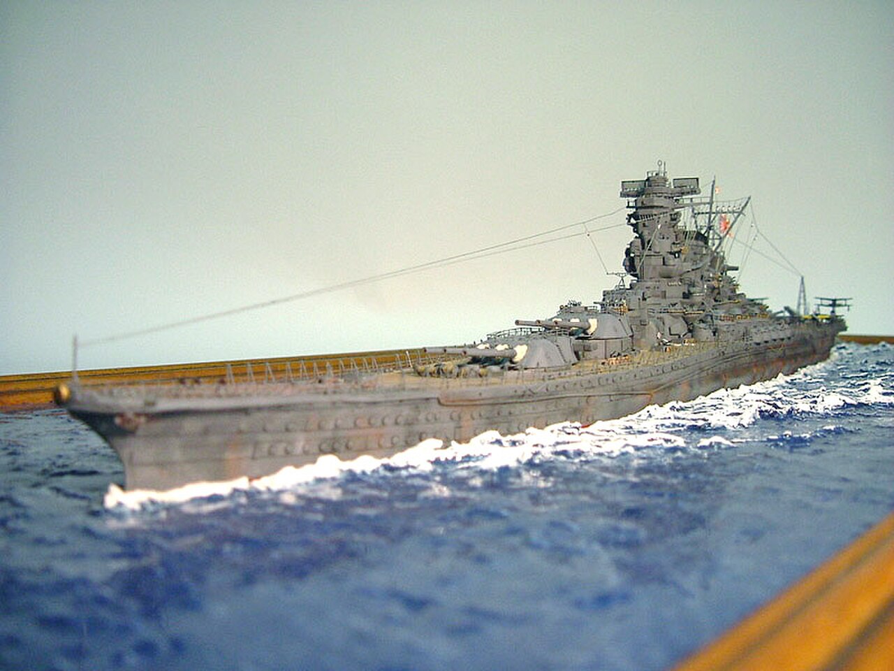 A finished 1/700 Yamato kit that won an award at an Australian model show